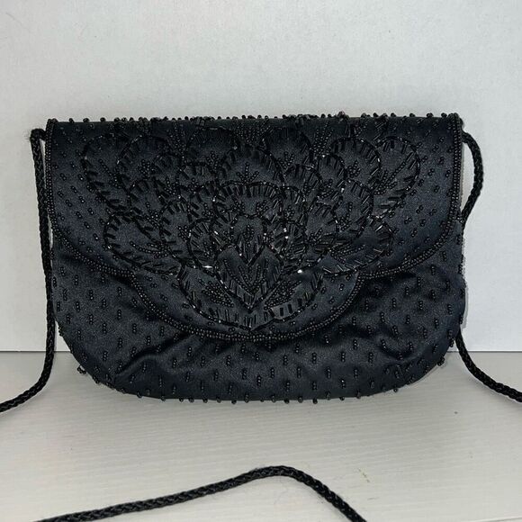 Vintage Genie Beaded Clutch Bag Evening Shoulder Crossbody Evening Event Formal - Picture 1 of 6